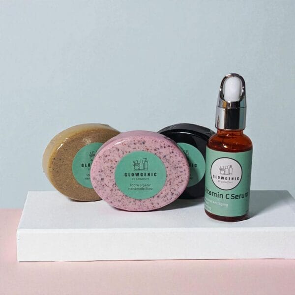 Bright & Clean__3 organic Soaps and Vitamin C serum